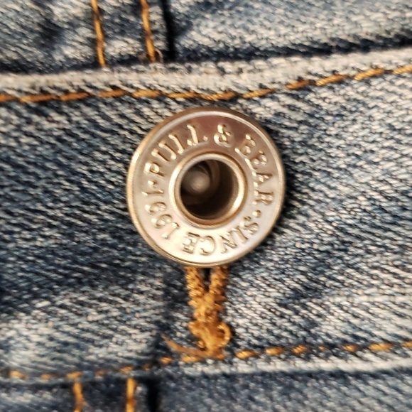 Pull & Bear Denim Jacket Raw Edge Distressed Women's Size M - Picture 4 of 13